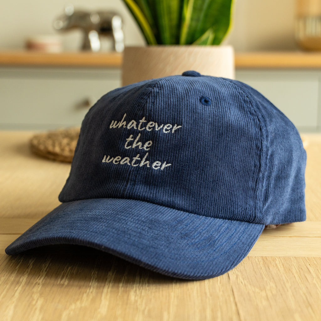 whatever the weather - navy corduroy cap