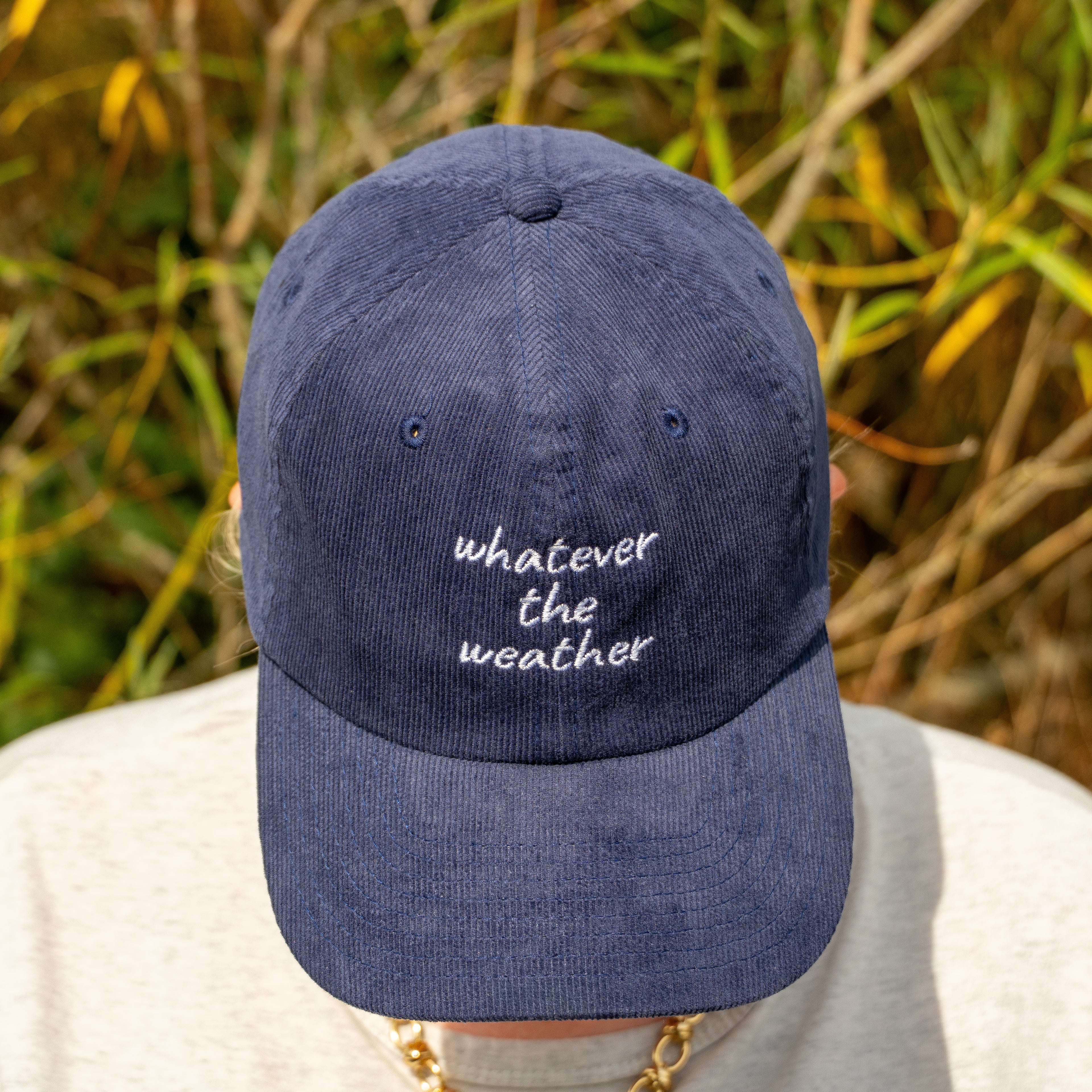 whatever the weather - navy corduroy cap