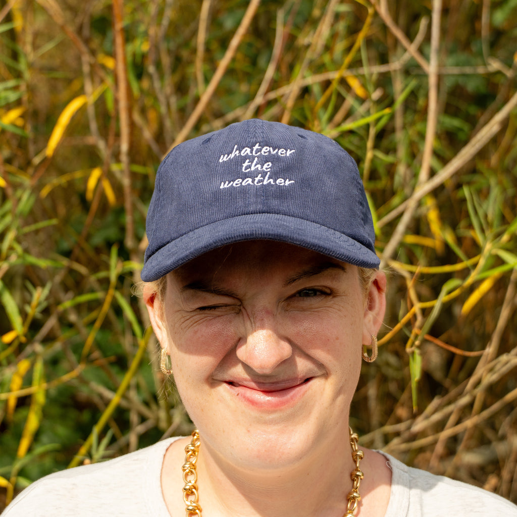 whatever the weather - navy corduroy cap